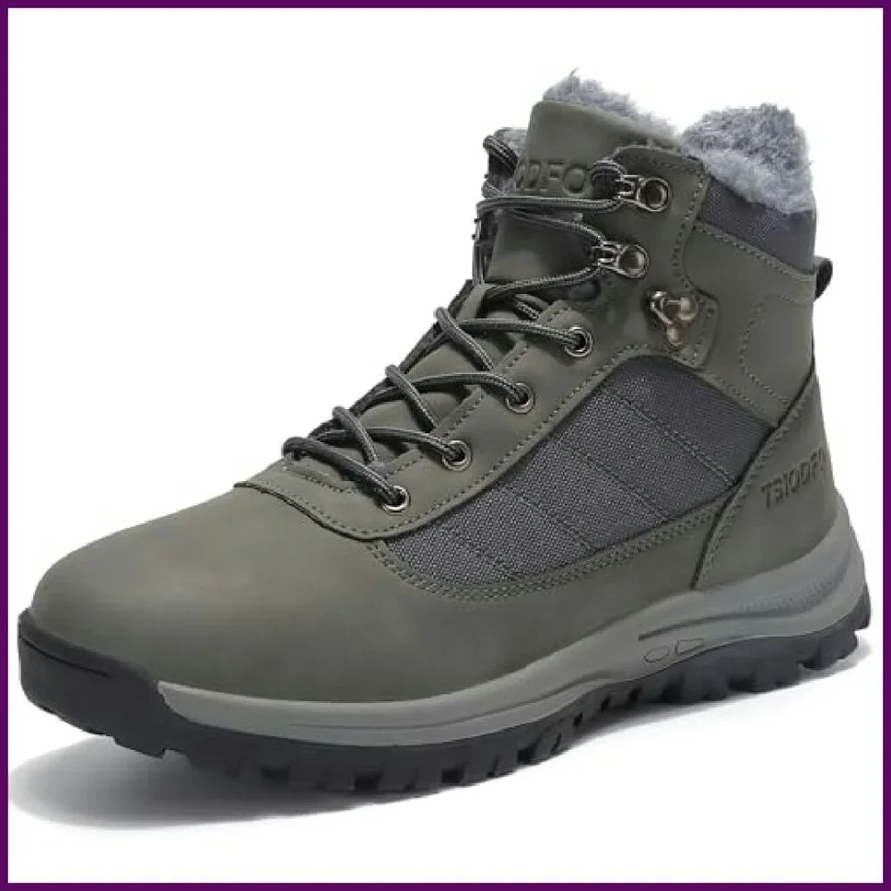 Men's Olive Green Insulated Hiking Boots